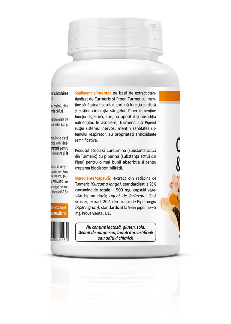 Curcumin & Piperine 500 mg, 60 capsules - Image 4