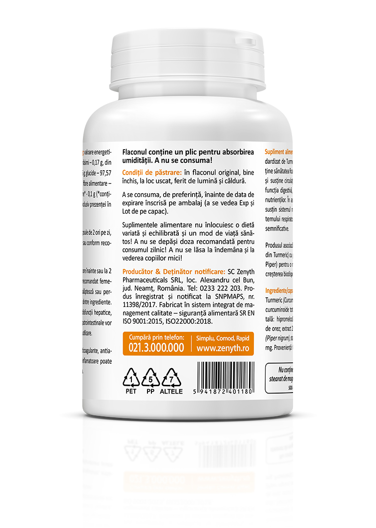 Curcumin & Piperine 500 mg, 60 capsules - Image 5