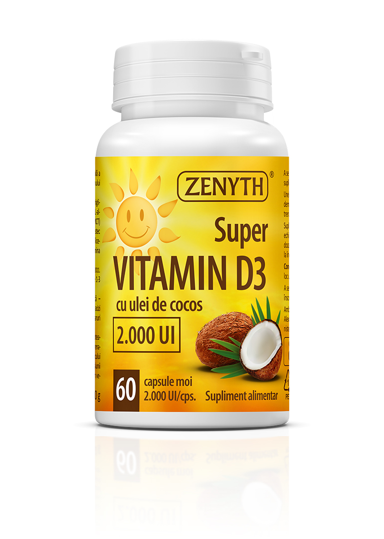 Super Vitamin D3 2000 IU, 60 softgel capsules - Image 2