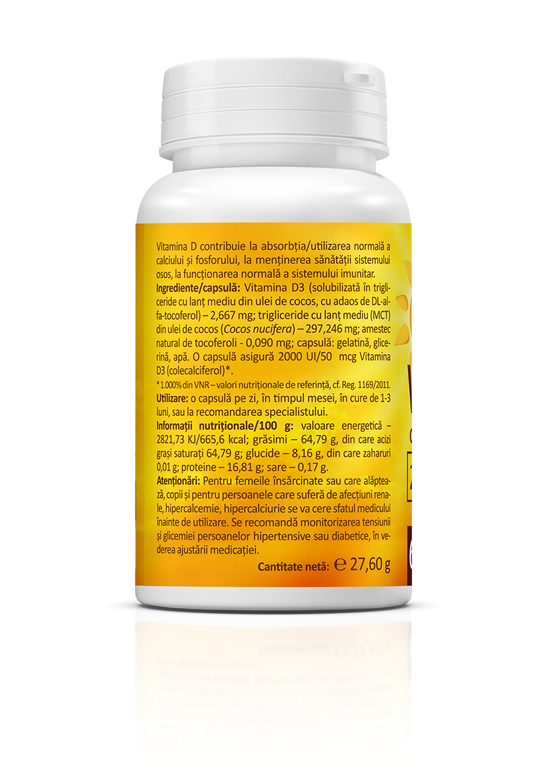 Super Vitamin D3 2000 IU, 60 softgel capsules - Image 3