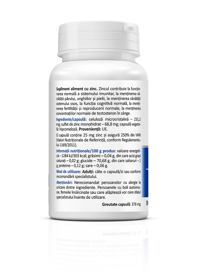 Zinc 25 mg, 30 capsules - Image 3