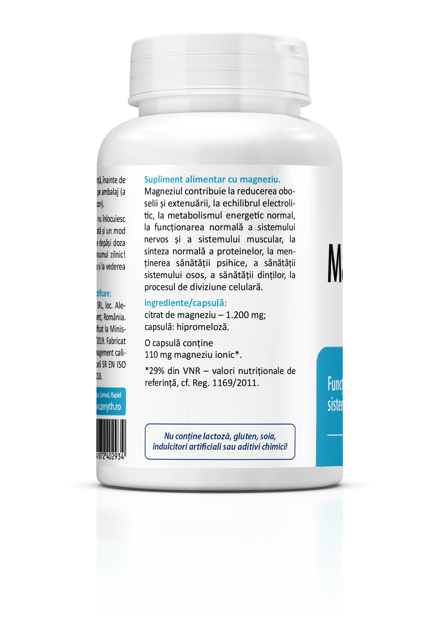 Magnesium Citrate 1200 mg, 90 capsules - Image 3